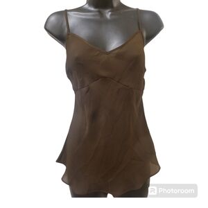 100% Silk tank top cami by Karen Millen brown